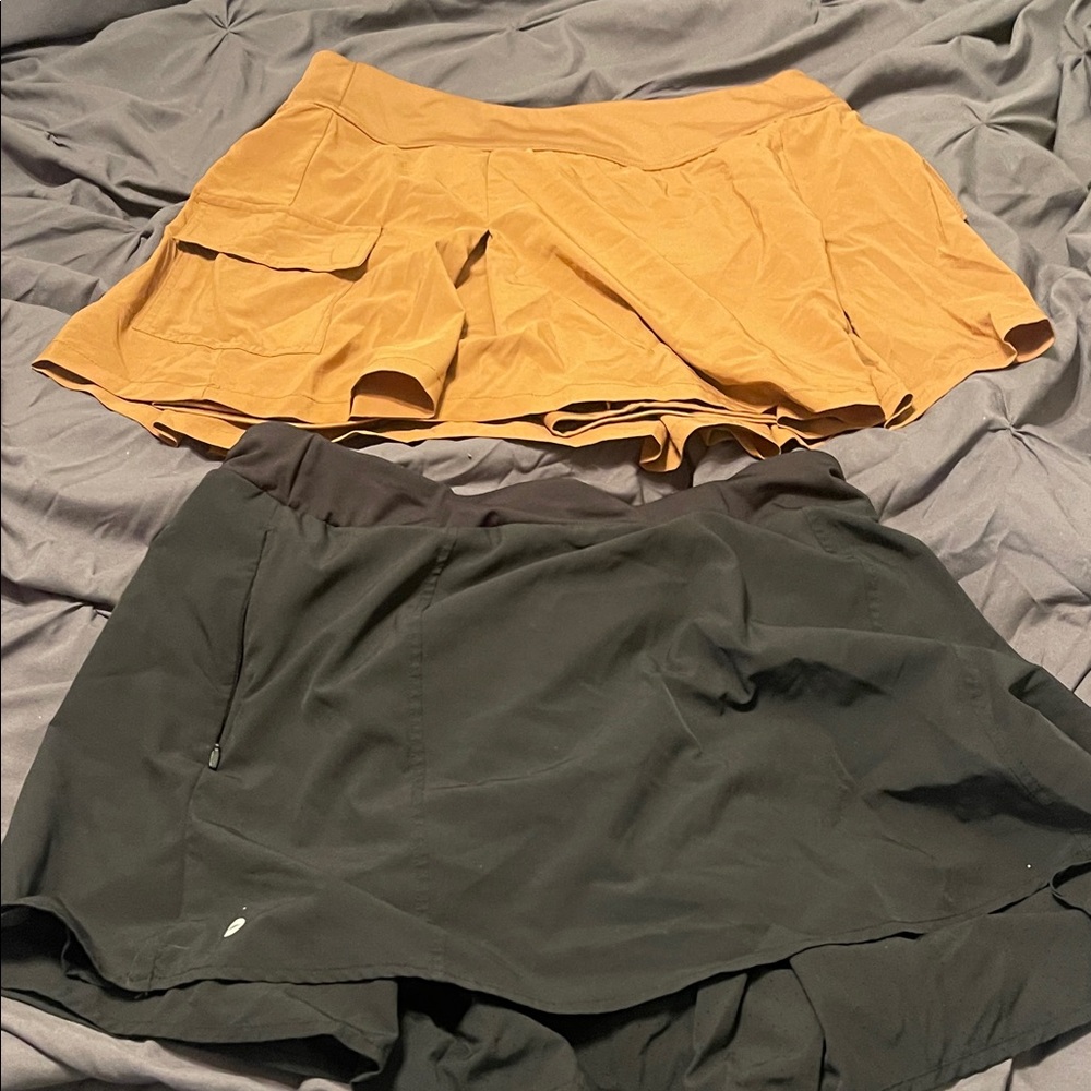 Orange and Black Skorts Set